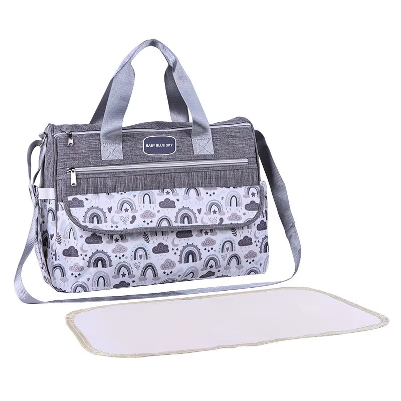 Printed Shoulder Mommy Bag Large-Capacity Cross-Body Mother and Baby Bag Satchel Diaper Bag for Pregnant Women When Going Out