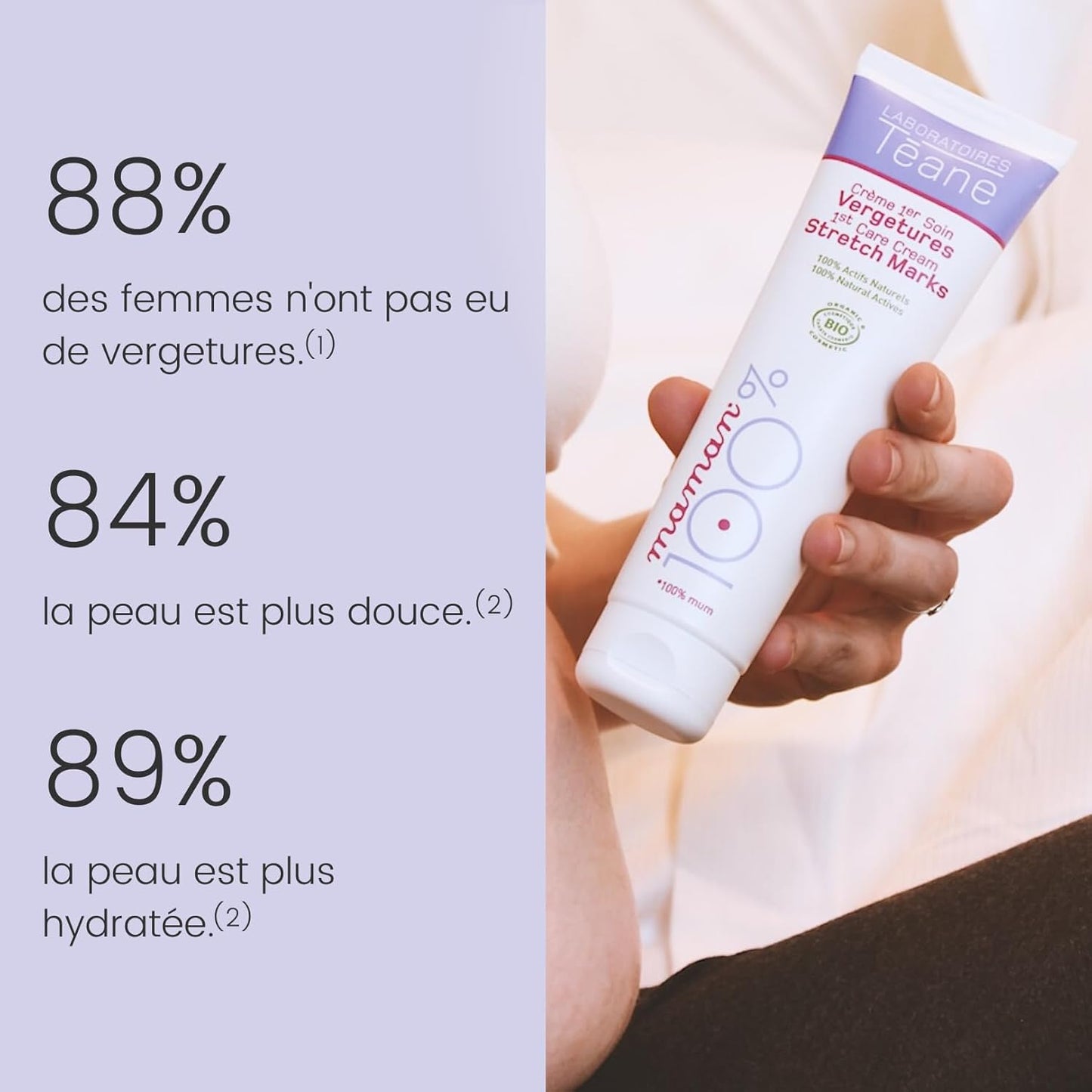 - Crème 1Er Soin Vergetures Certifiée BIO - Crème Anti-Vergetures Naturelle Pour La Grossesse - Compatible Grossesse Et Allaitement – 150 Ml