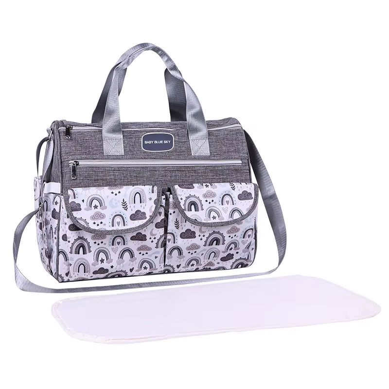 Printed Shoulder Mommy Bag Large-Capacity Cross-Body Mother and Baby Bag Satchel Diaper Bag for Pregnant Women When Going Out