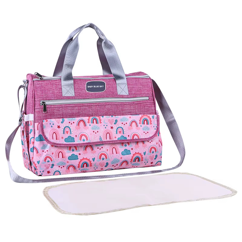 Printed Shoulder Mommy Bag Large-Capacity Cross-Body Mother and Baby Bag Satchel Diaper Bag for Pregnant Women When Going Out