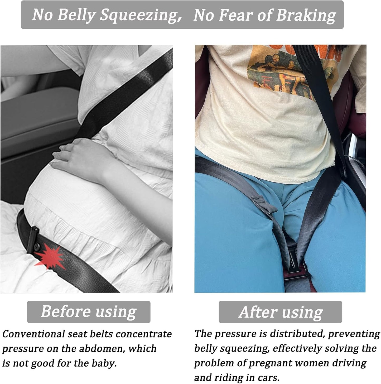 Ceinture De Sécurité De Grossesse,Ajusteur De Ceinture De Sécurité Pour Les Femmes Enceintes,Confort Pour Le Ventre Des Mamans Enceintes,Protéger Le Bébé À Naître