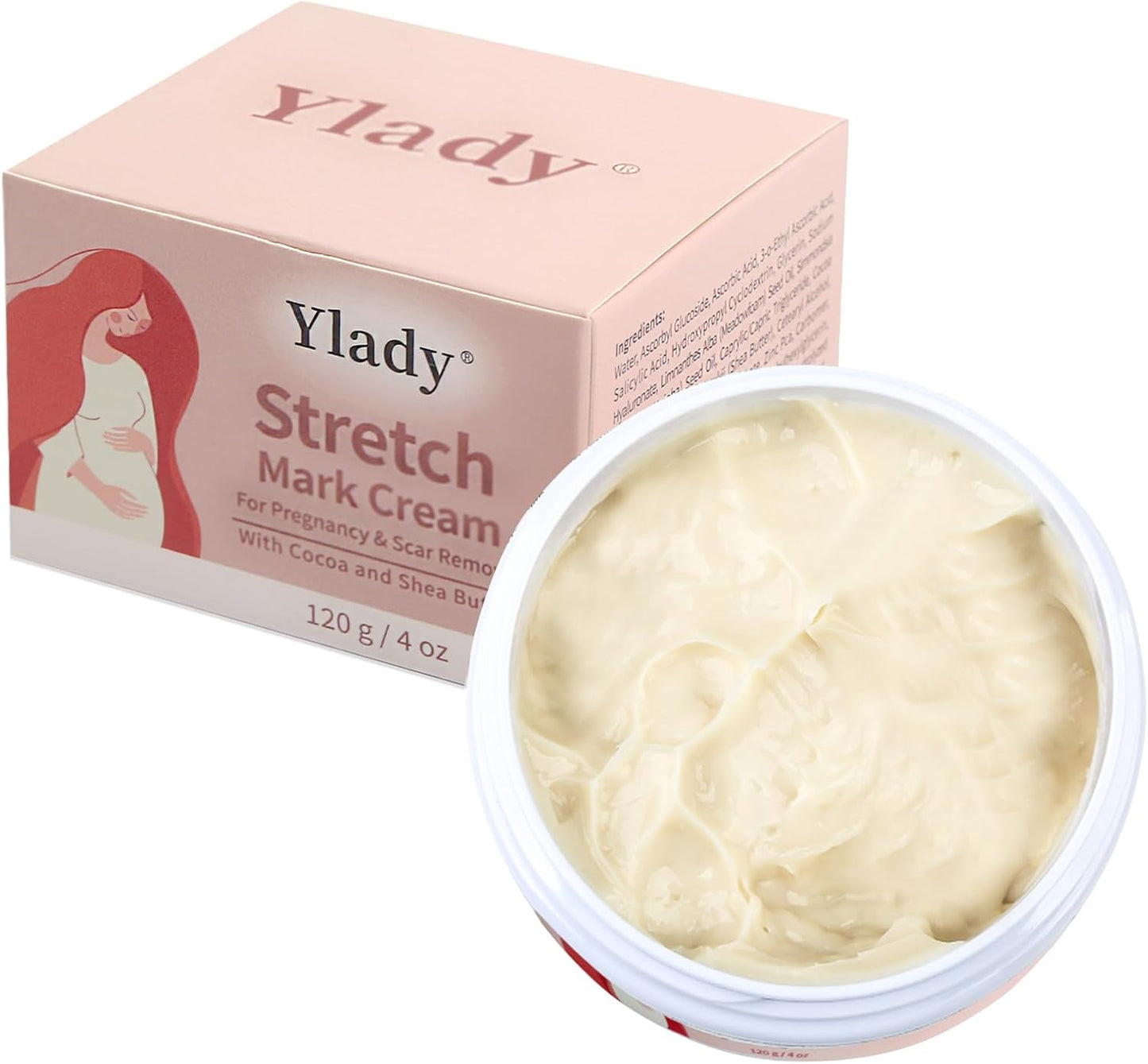 Stretch Mark Cream 120G/4Oz Creme Vergeture Grossesse, Crème Pour Vergeture Cicatrice anti Vergetures Traitement Prévient Et Reparatrice, Huile Creme Corps Hydratante Et Raffermissante Ventre