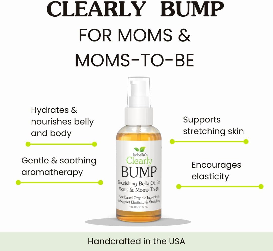BUMP, Huile De Massage Organique Pour Femmes Enceintes | Huile Raffermissante Et Apaisante Pour Favoriser L'Élasticité Naturelle Et Soutenir La Peau Pendant La Grossesse, Post Partum(118 Ml)