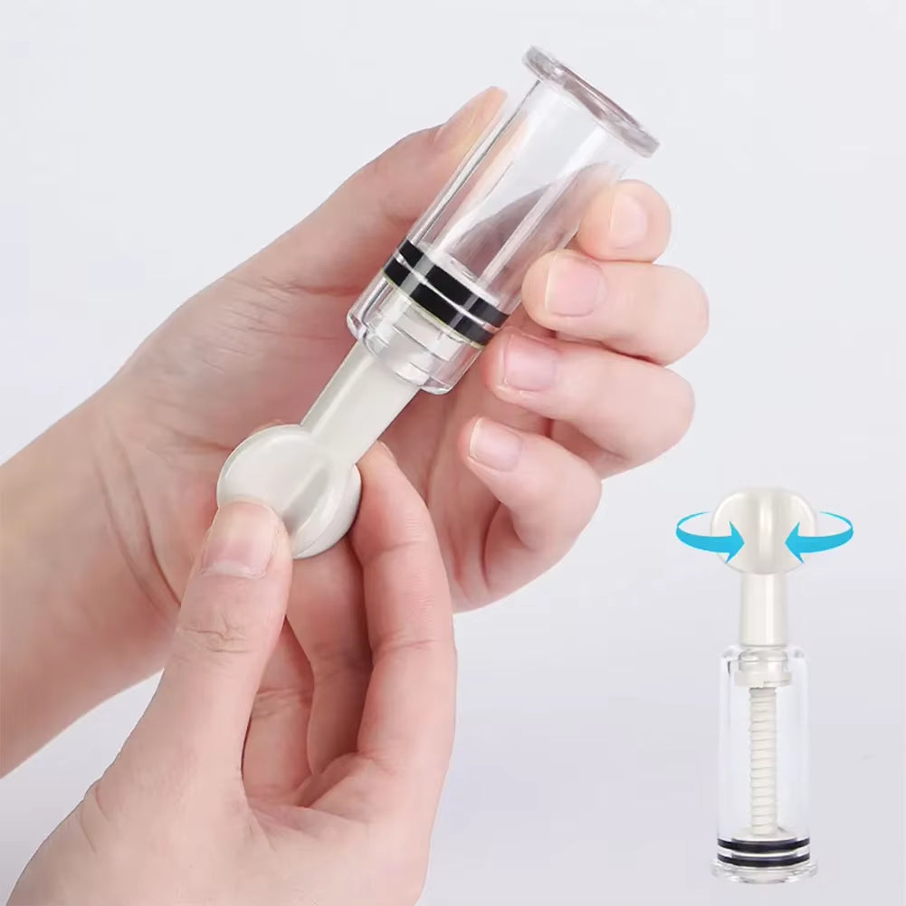 1PC Manual Rotating Cupping Vacuum Cupping Device Breast Pump Enlargement Nipple Clamp Sucker Massager