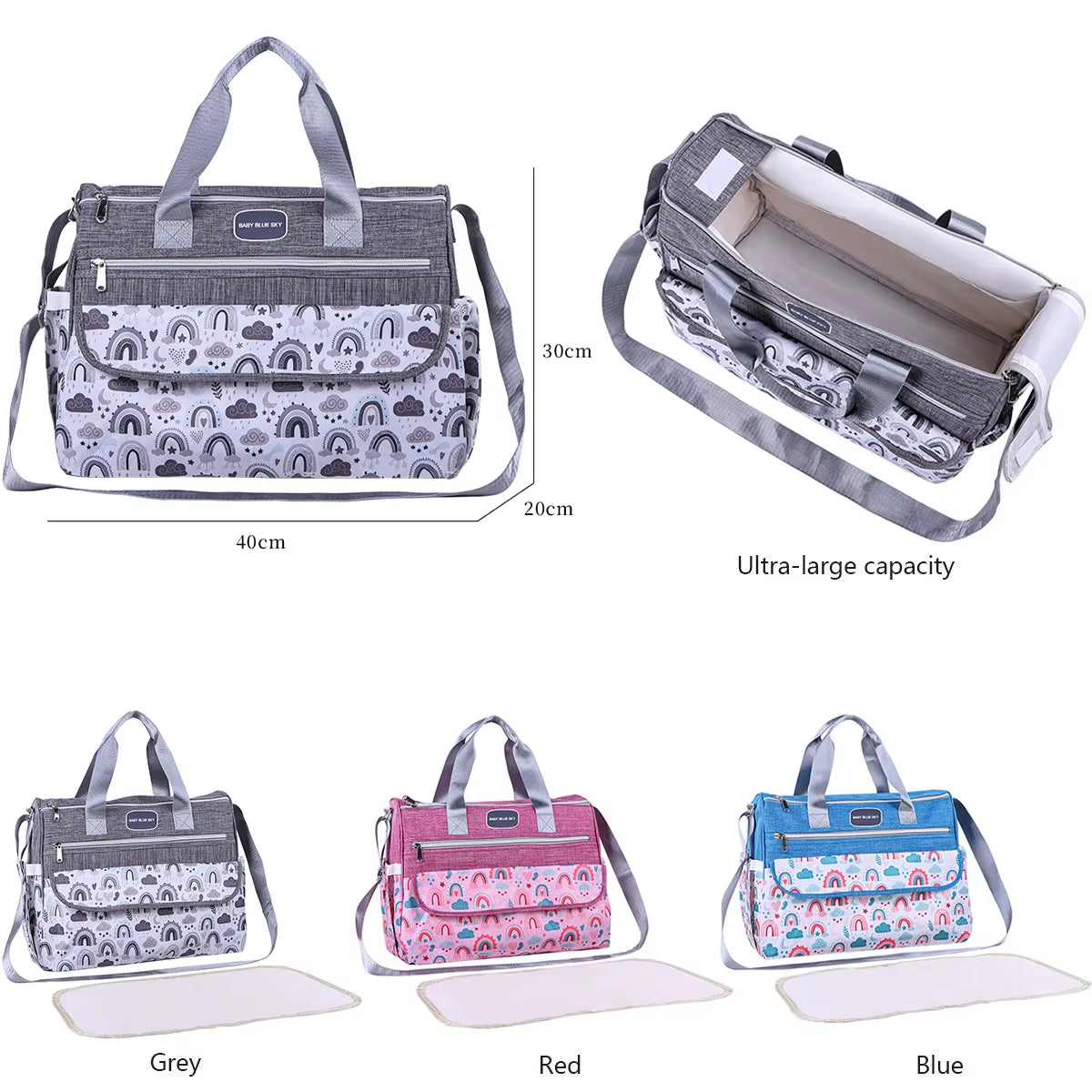 Printed Shoulder Mommy Bag Large-Capacity Cross-Body Mother and Baby Bag Satchel Diaper Bag for Pregnant Women When Going Out