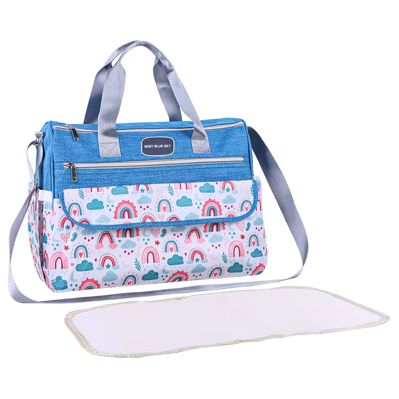 Printed Shoulder Mommy Bag Large-Capacity Cross-Body Mother and Baby Bag Satchel Diaper Bag for Pregnant Women When Going Out