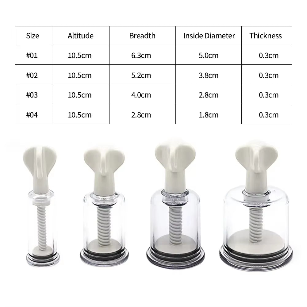 1PC Manual Rotating Cupping Vacuum Cupping Device Breast Pump Enlargement Nipple Clamp Sucker Massager