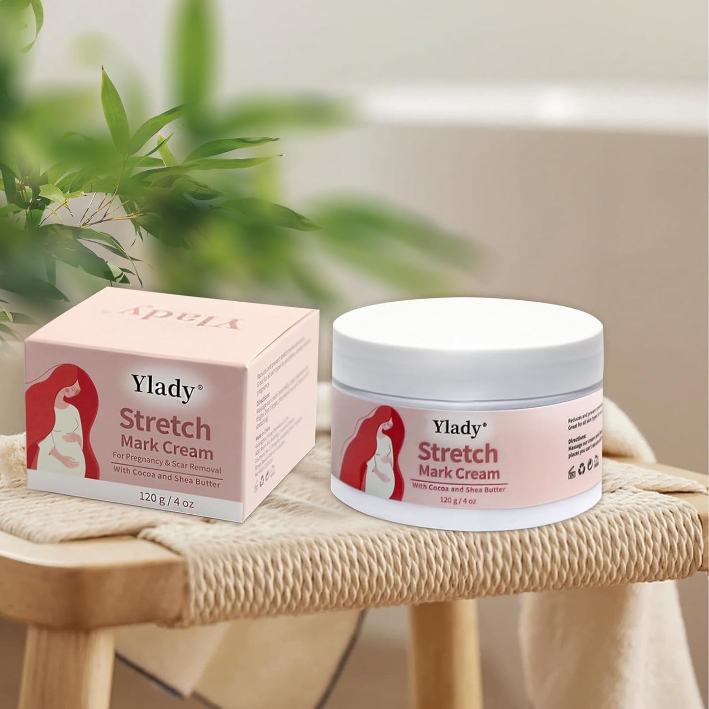 Stretch Mark Cream 120G/4Oz Creme Vergeture Grossesse, Crème Pour Vergeture Cicatrice anti Vergetures Traitement Prévient Et Reparatrice, Huile Creme Corps Hydratante Et Raffermissante Ventre