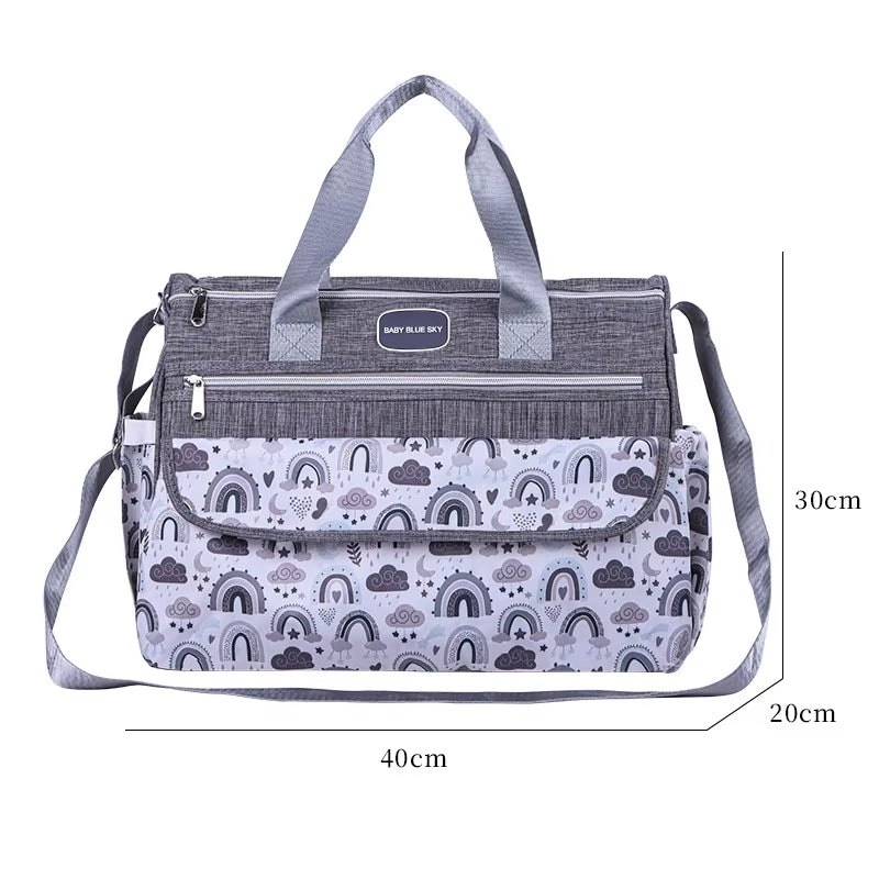 Printed Shoulder Mommy Bag Large-Capacity Cross-Body Mother and Baby Bag Satchel Diaper Bag for Pregnant Women When Going Out