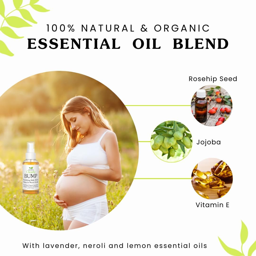 BUMP, Huile De Massage Organique Pour Femmes Enceintes | Huile Raffermissante Et Apaisante Pour Favoriser L'Élasticité Naturelle Et Soutenir La Peau Pendant La Grossesse, Post Partum(118 Ml)