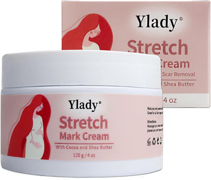 Stretch Mark Cream 120G/4Oz Creme Vergeture Grossesse, Crème Pour Vergeture Cicatrice anti Vergetures Traitement Prévient Et Reparatrice, Huile Creme Corps Hydratante Et Raffermissante Ventre