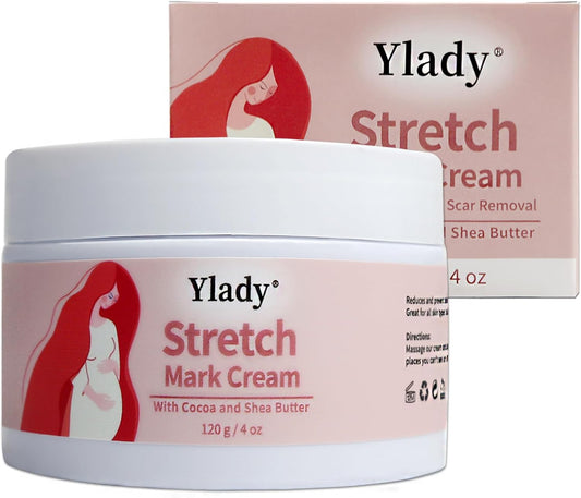 Stretch Mark Cream 120G/4Oz Creme Vergeture Grossesse, Crème Pour Vergeture Cicatrice anti Vergetures Traitement Prévient Et Reparatrice, Huile Creme Corps Hydratante Et Raffermissante Ventre