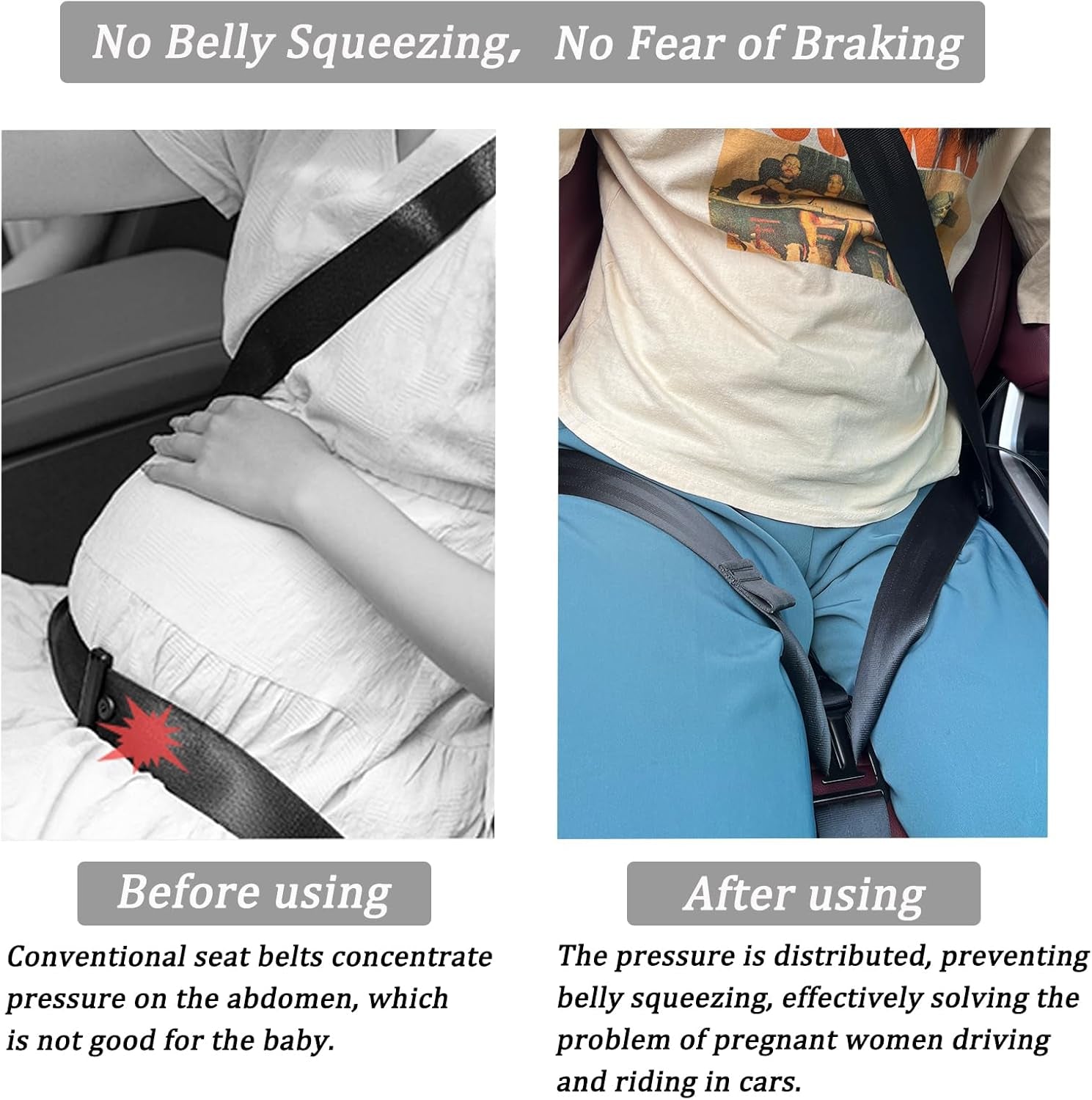 Ceinture De Sécurité De Grossesse,Ajusteur De Ceinture De Sécurité Pour Les Femmes Enceintes,Confort Pour Le Ventre Des Mamans Enceintes,Protéger Le Bébé À Naître