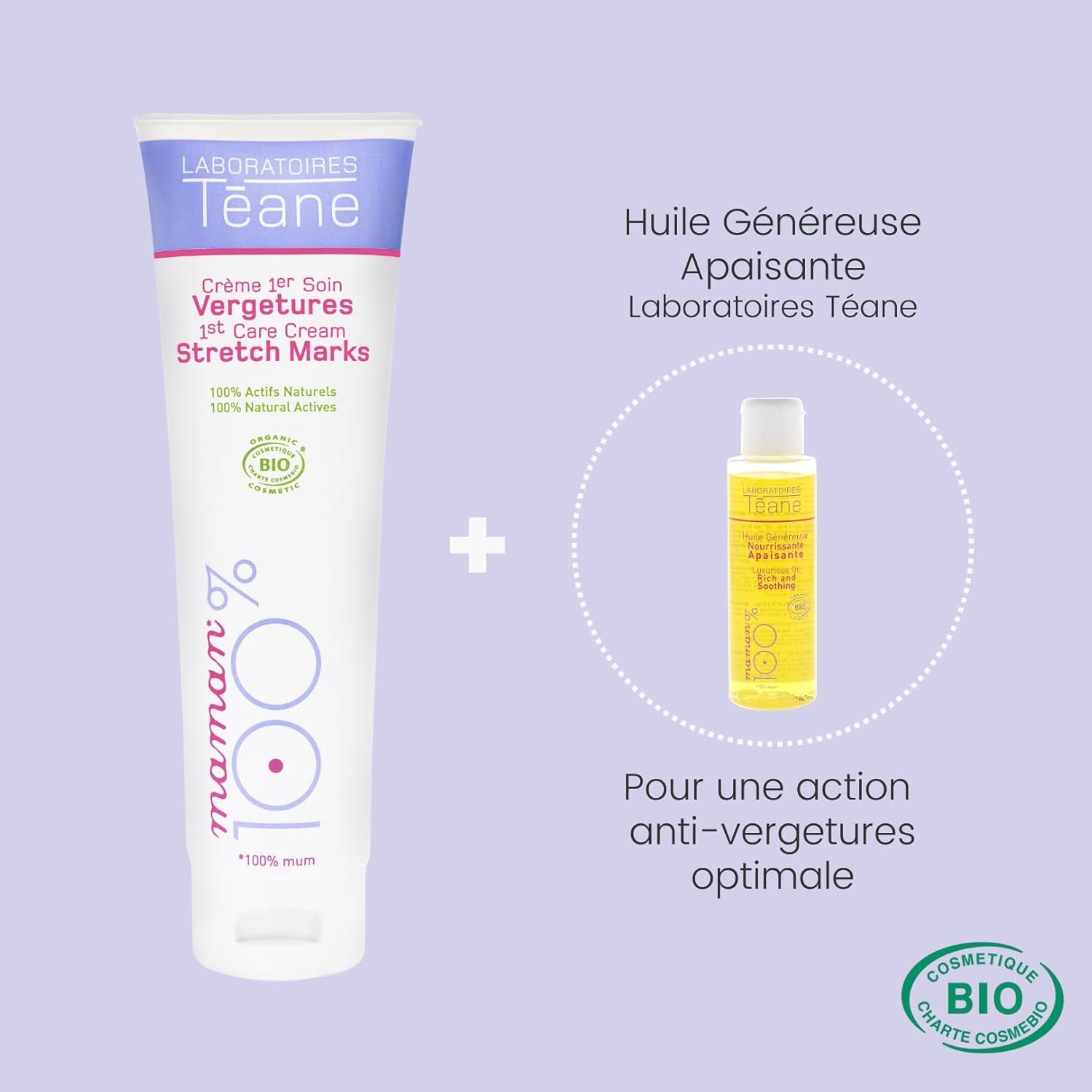 - Crème 1Er Soin Vergetures Certifiée BIO - Crème Anti-Vergetures Naturelle Pour La Grossesse - Compatible Grossesse Et Allaitement – 150 Ml