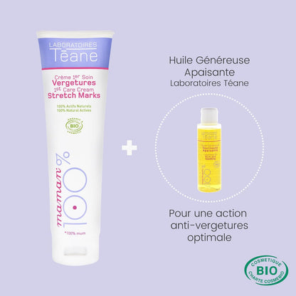 - Crème 1Er Soin Vergetures Certifiée BIO - Crème Anti-Vergetures Naturelle Pour La Grossesse - Compatible Grossesse Et Allaitement – 150 Ml