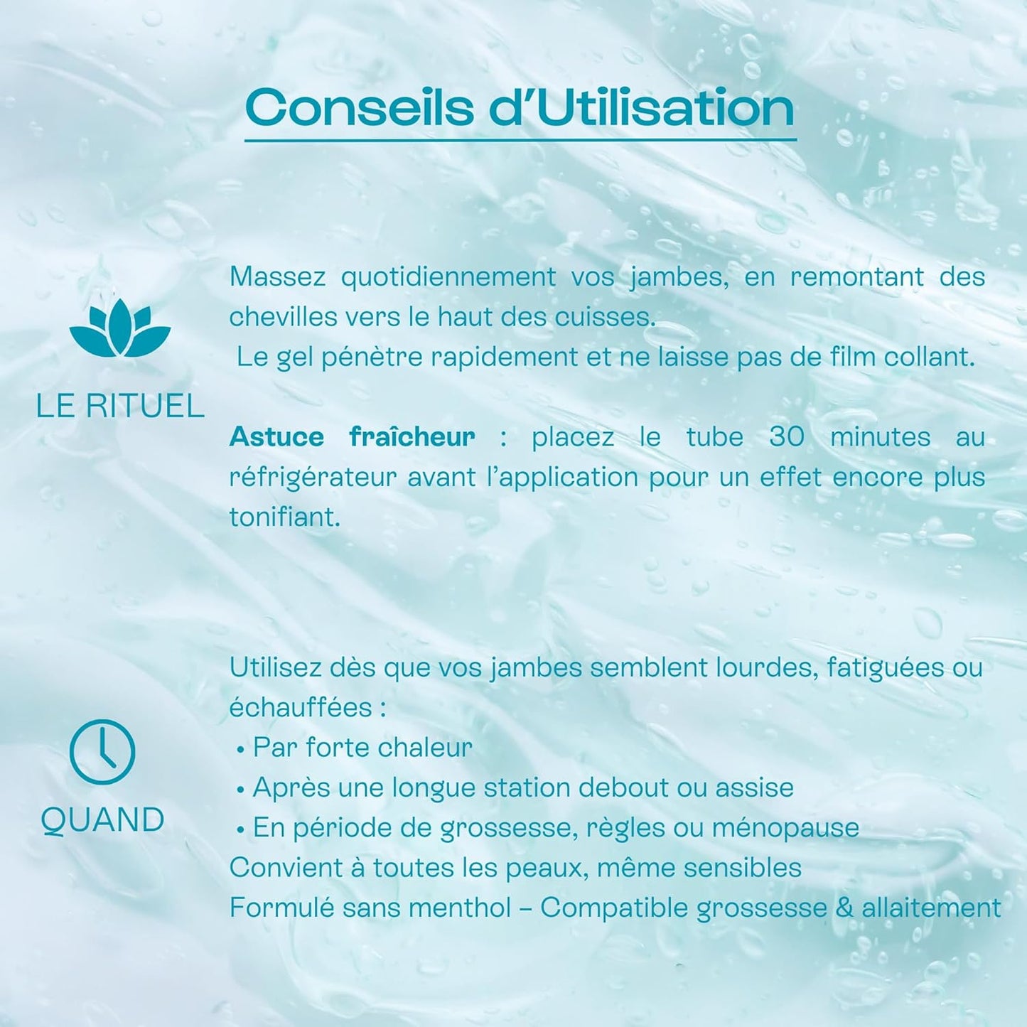 - L’Envolée - Gel Jambes Légères Sans Menthol - Action 2-En-1- Rafraichit, Défatigue Et Délasse - Compatible Grossesse Et Allaitement - 99,5% D'Ingrédients D'Origine Naturelle - Vegan - 125 Ml