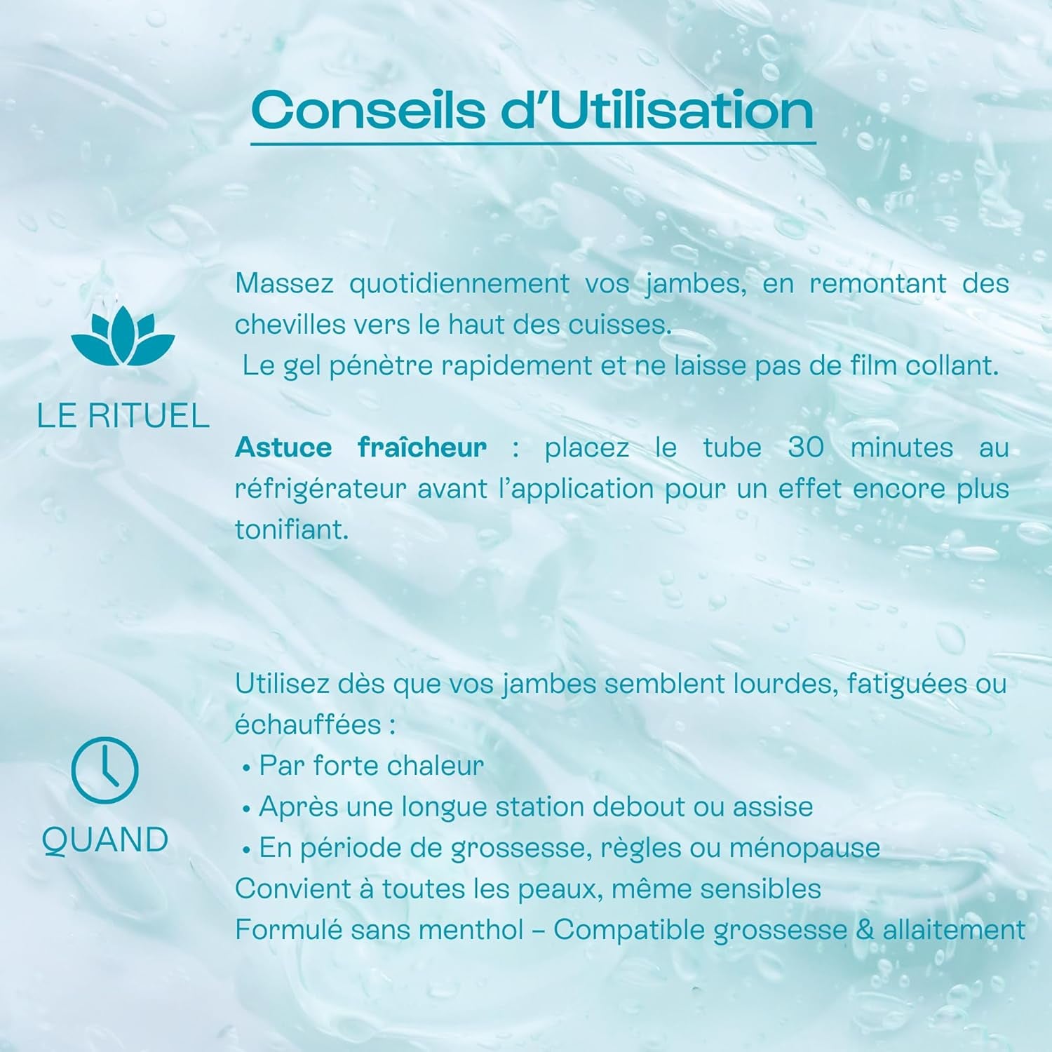 - L’Envolée - Gel Jambes Légères Sans Menthol - Action 2-En-1- Rafraichit, Défatigue Et Délasse - Compatible Grossesse Et Allaitement - 99,5% D'Ingrédients D'Origine Naturelle - Vegan - 125 Ml