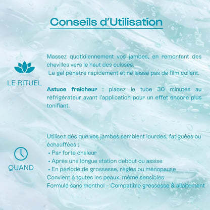 - L’Envolée - Gel Jambes Légères Sans Menthol - Action 2-En-1- Rafraichit, Défatigue Et Délasse - Compatible Grossesse Et Allaitement - 99,5% D'Ingrédients D'Origine Naturelle - Vegan - 125 Ml