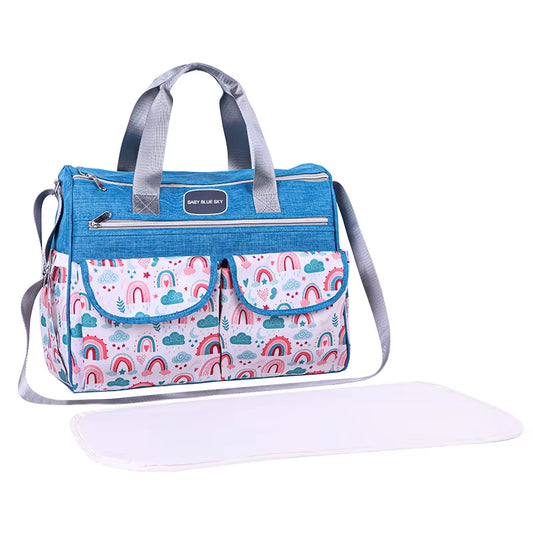 Printed Shoulder Mommy Bag Large-Capacity Cross-Body Mother and Baby Bag Satchel Diaper Bag for Pregnant Women When Going Out