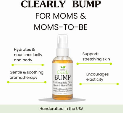 BUMP, Huile De Massage Organique Pour Femmes Enceintes | Huile Raffermissante Et Apaisante Pour Favoriser L'Élasticité Naturelle Et Soutenir La Peau Pendant La Grossesse, Post Partum(118 Ml)