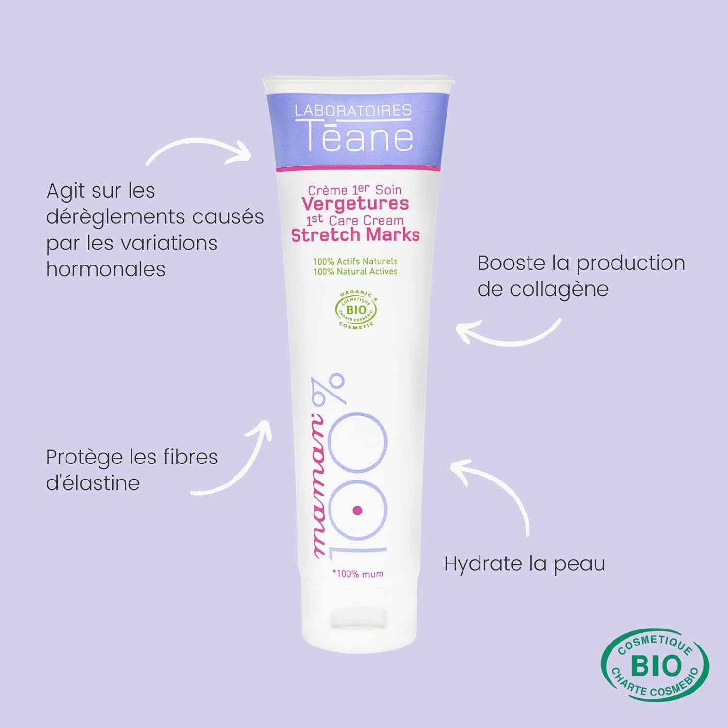 - Crème 1Er Soin Vergetures Certifiée BIO - Crème Anti-Vergetures Naturelle Pour La Grossesse - Compatible Grossesse Et Allaitement – 150 Ml