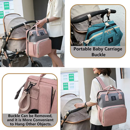 Folding Mommy Bag Lightweight Portable Folding Crib Bed Large-Capacity Baby Backpack Female Mommy Outting Bag Mummy Bag