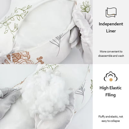 Nursing Pillow U-Shaped - Multifunctional with Removable, Machine Washable Cover - Waist & Neck Support for Breastfeeding